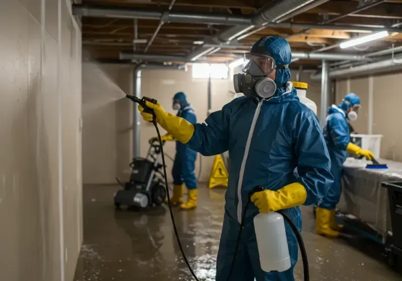 Basement Sanitization and Antimicrobial Treatment process in Long Beach, IN